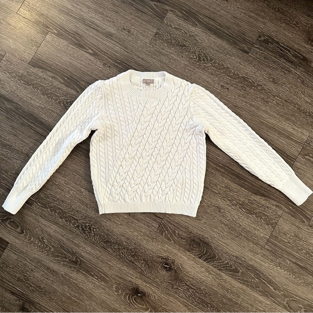 J. Crew cable-knit crewneck sweater
